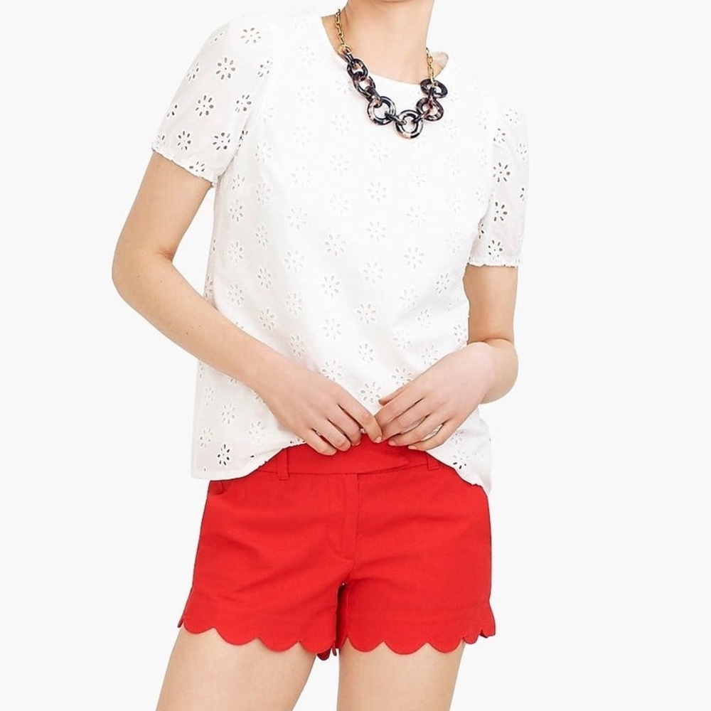 NWOT J.Crew 4” Scallop Hem Shorts